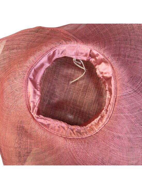 Pink Womens Organza Wide Brim Flower Fascinator Hat Lightweight Elegant Sun Hat main image 6
